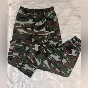 High-Waisted Camo Jogger Style Jeans.